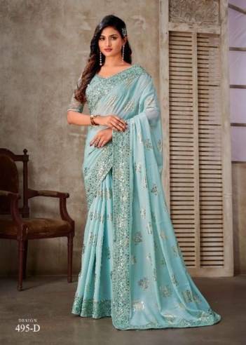 MEHEK 495 COLOUR BEAUTIFUL SEQUENCE AND RESHAM WORK SAREES